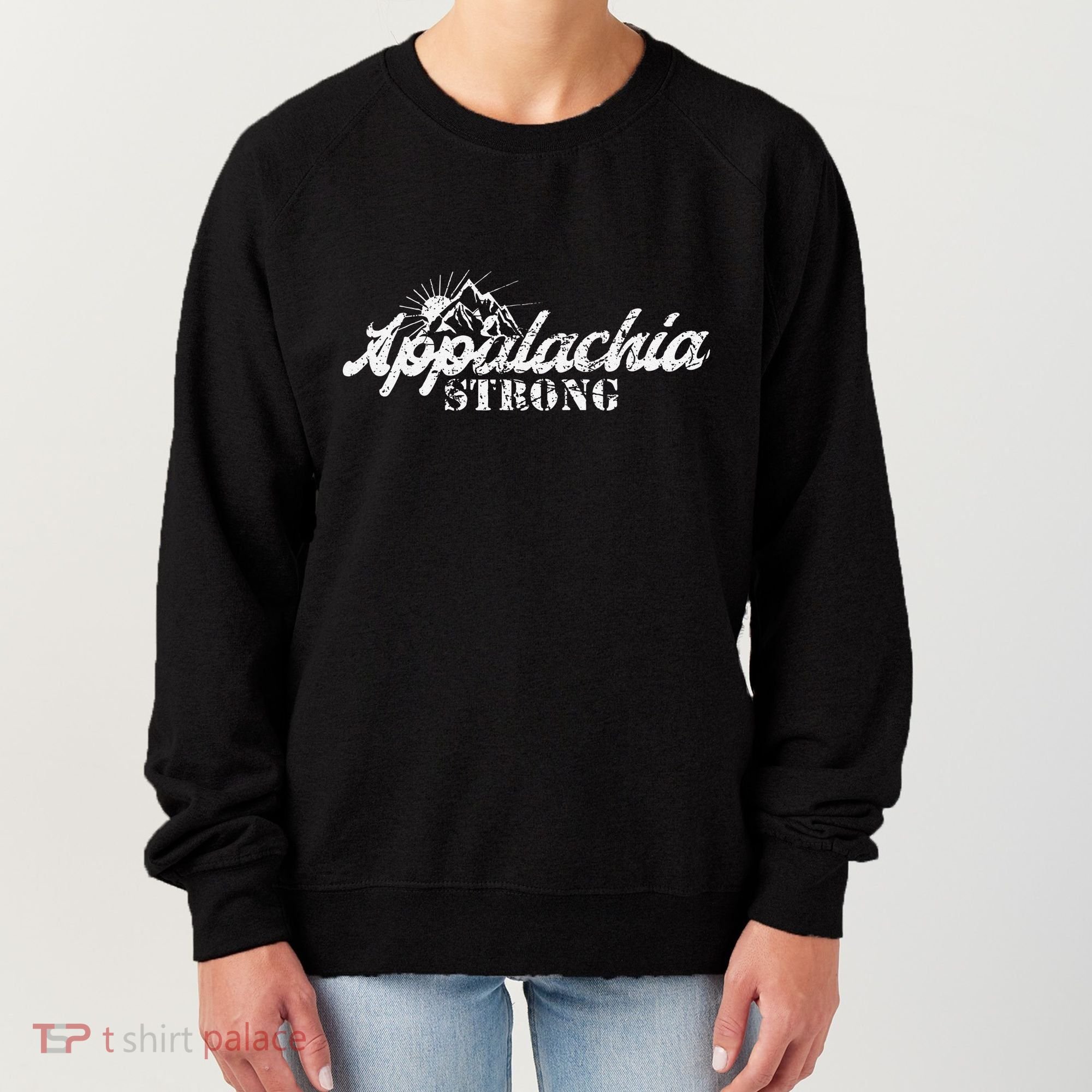 Appalachia Strong Mountain Silhouette Typography Women's Sweatshirt