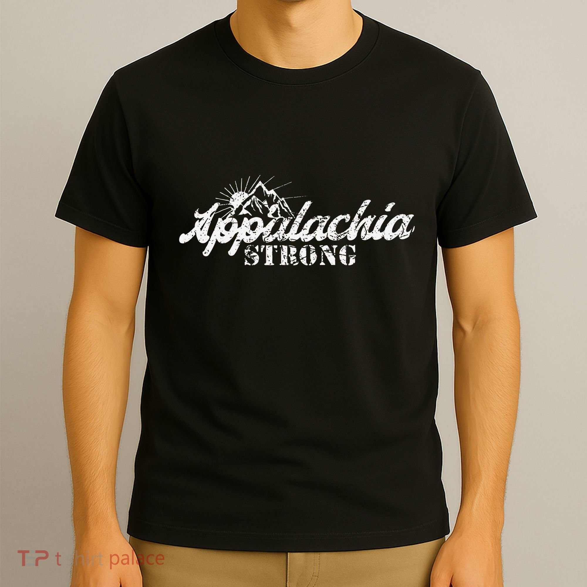 Appalachia Strong Mountain Silhouette Typography T-Shirt