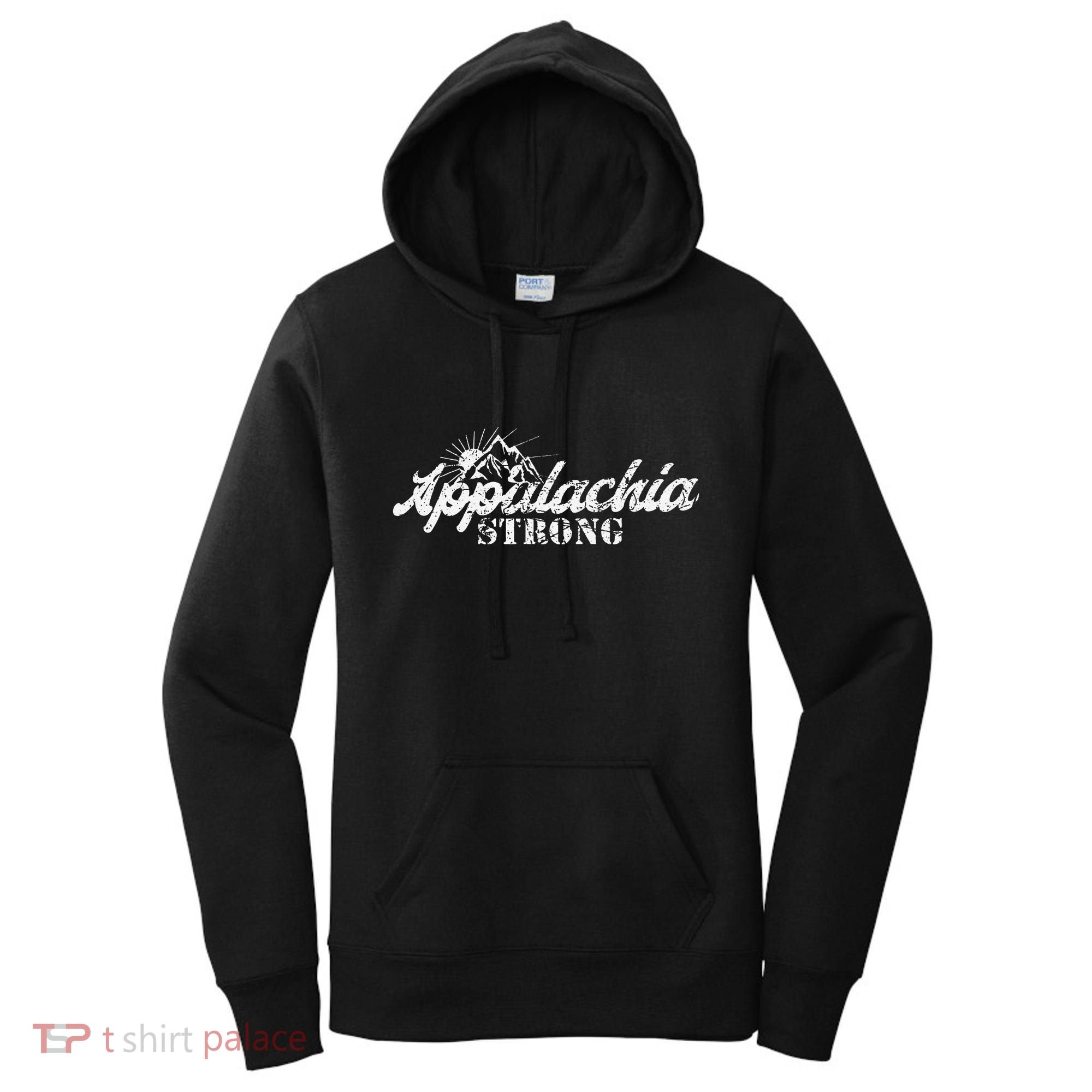 Appalachia Strong Mountain Silhouette Typography Women's Hoodie