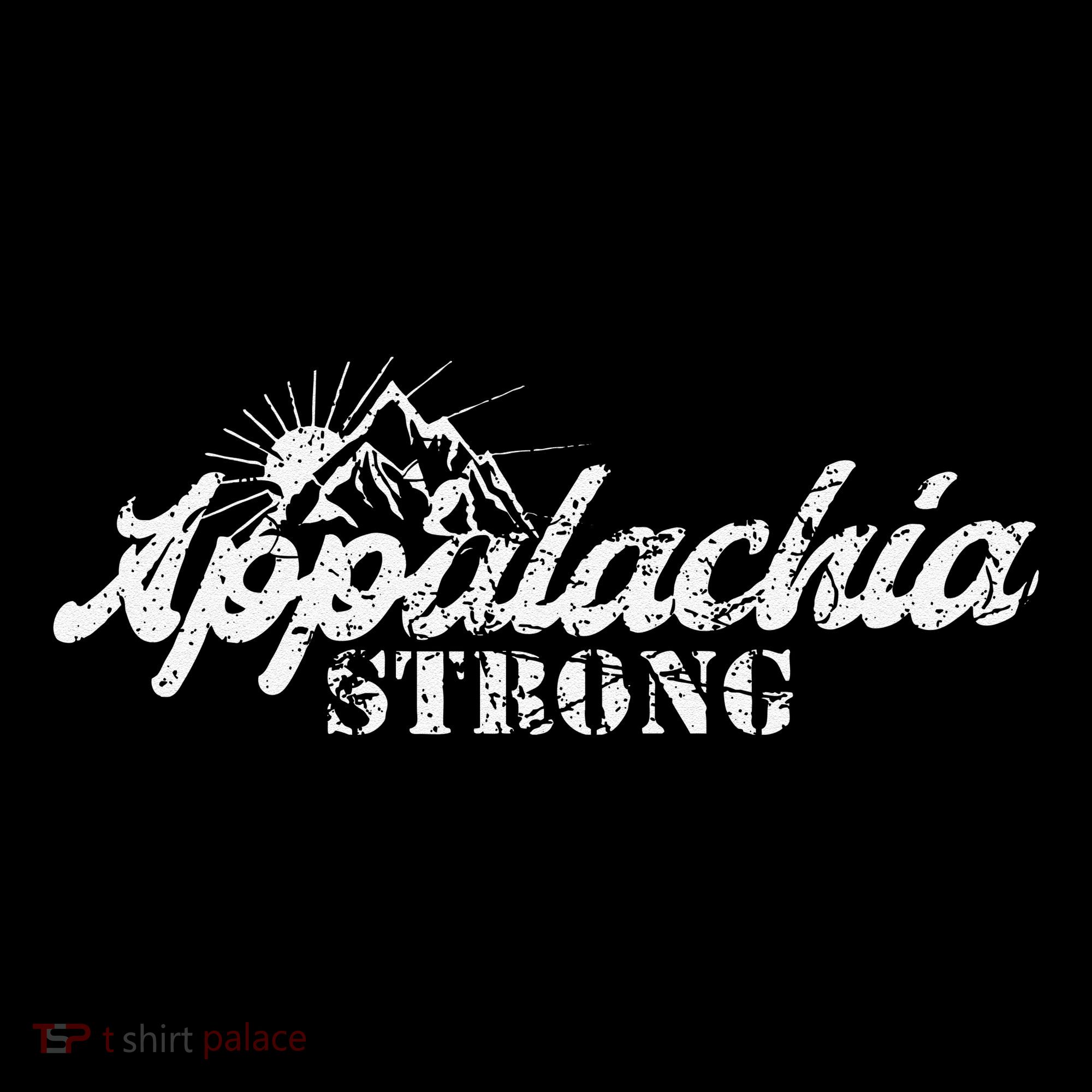 Appalachia Strong Mountain Silhouette Typography Baby Bodysuit
