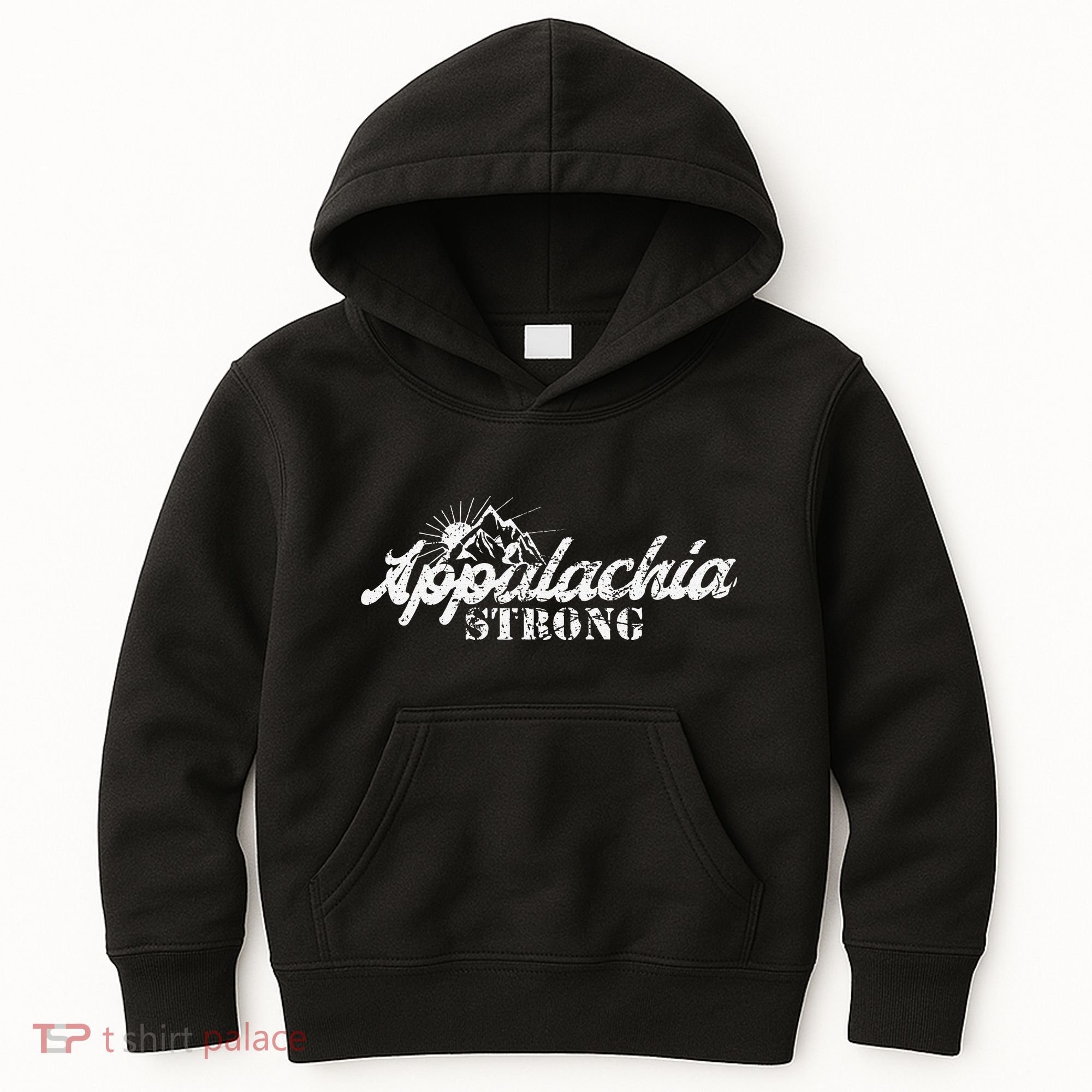Appalachia Strong Mountain Silhouette Typography Kids Hoodie
