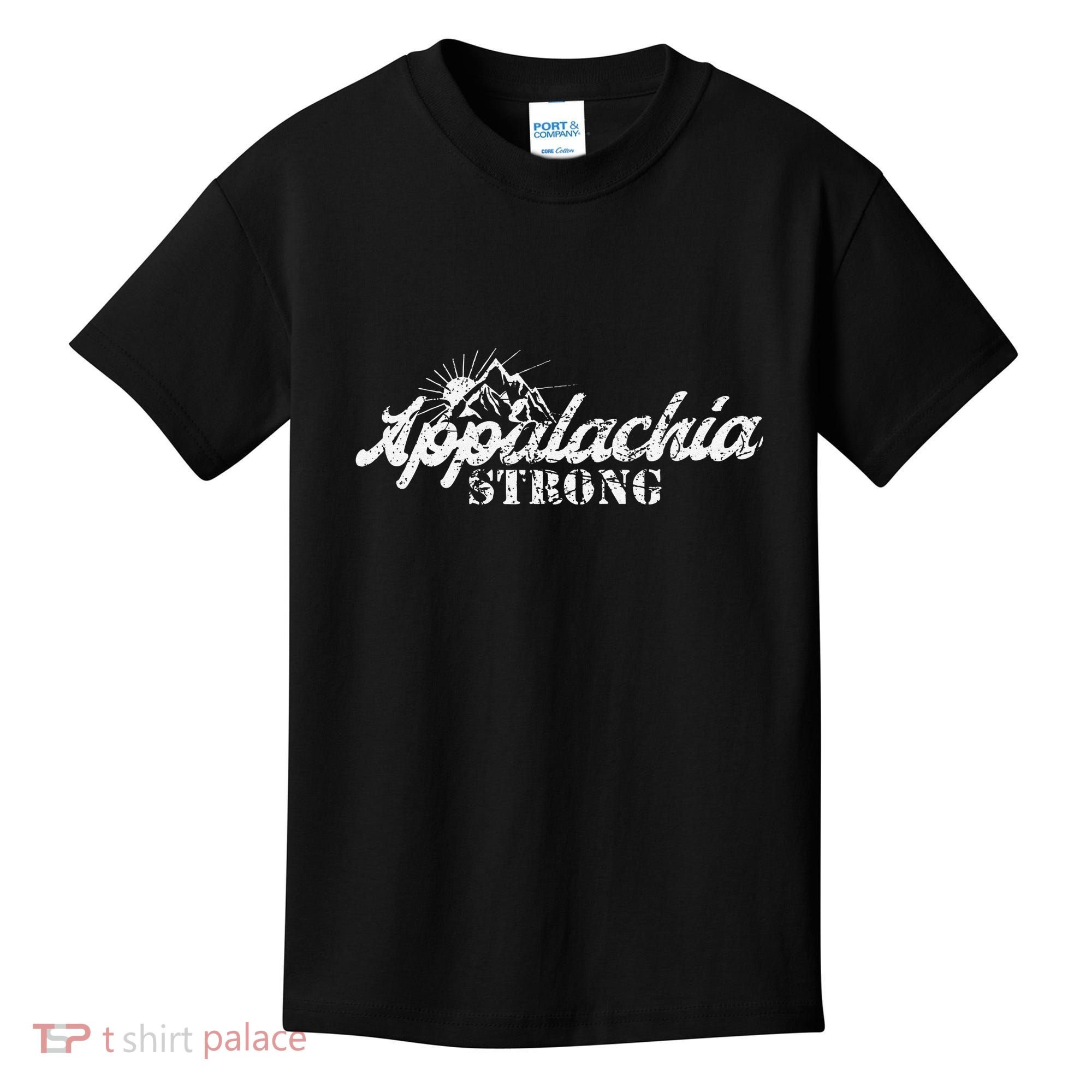 Appalachia Strong Mountain Silhouette Typography Kids T-Shirt