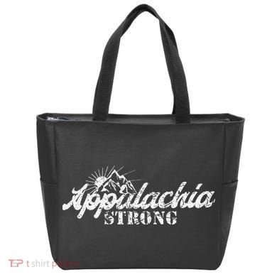 Appalachia Strong Mountain Silhouette Typography Tote Bag