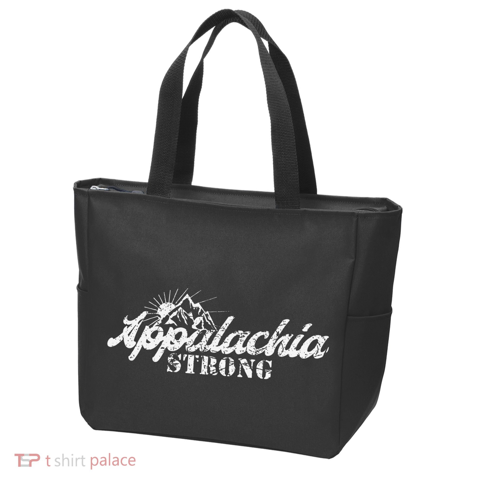 Appalachia Strong Mountain Silhouette Typography Tote Bag