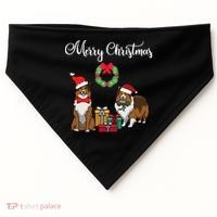 Adorable Shelties Merry Christmas Sheltie Mom Gift USA-Made Doggie Bandana thumb 0