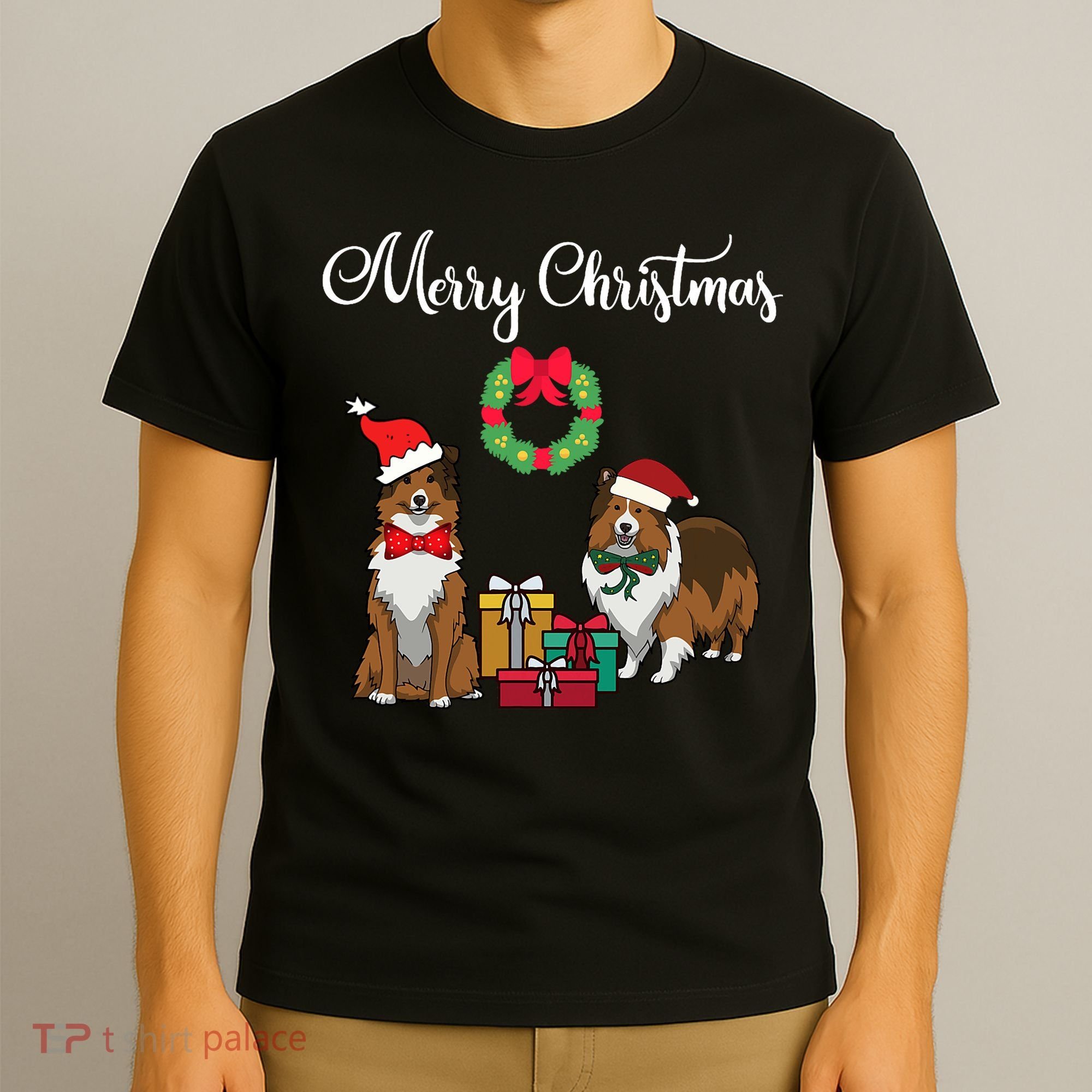 Adorable Shelties Merry Christmas Sheltie Mom Gift T-Shirt