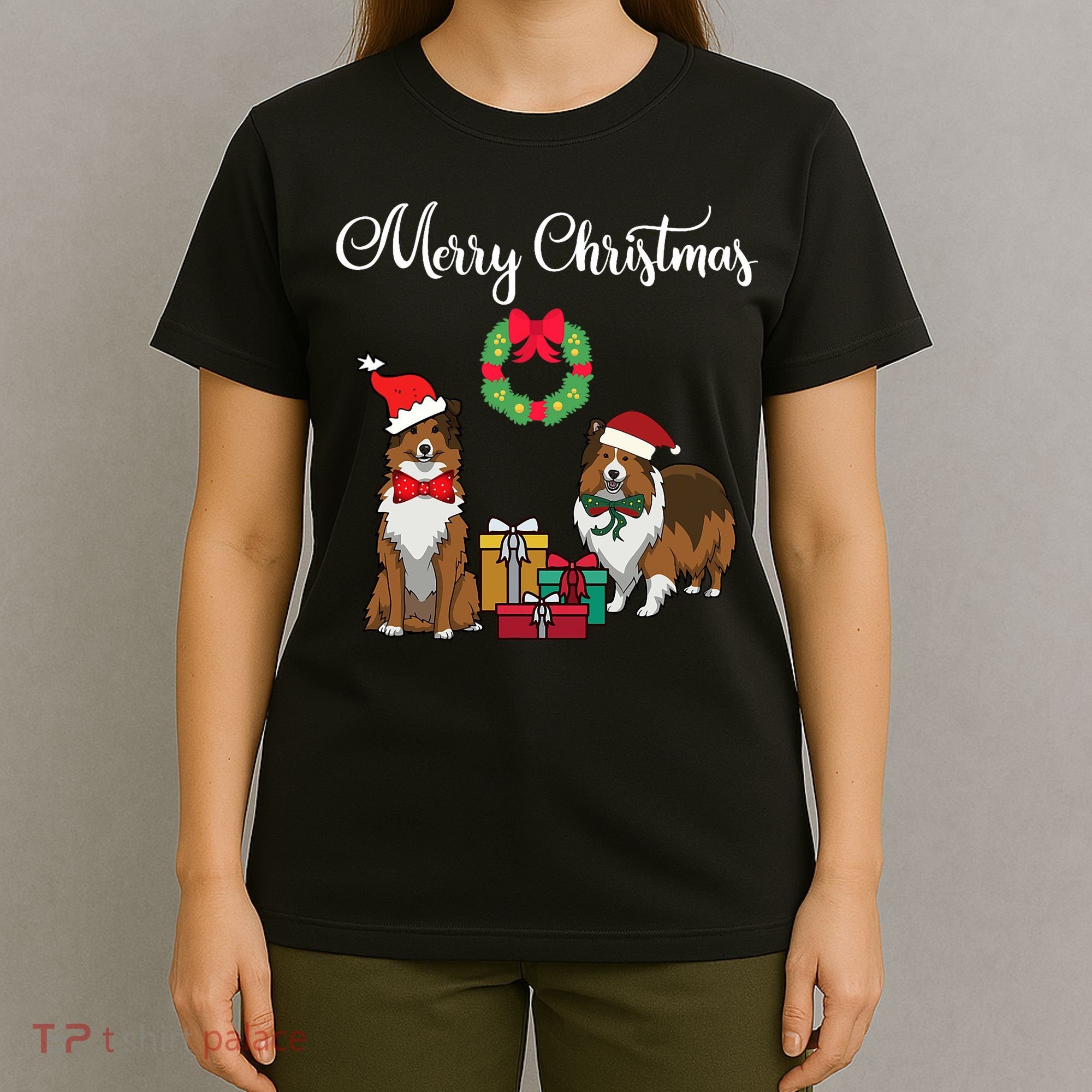 Adorable Shelties Merry Christmas Sheltie Mom Gift T-Shirt