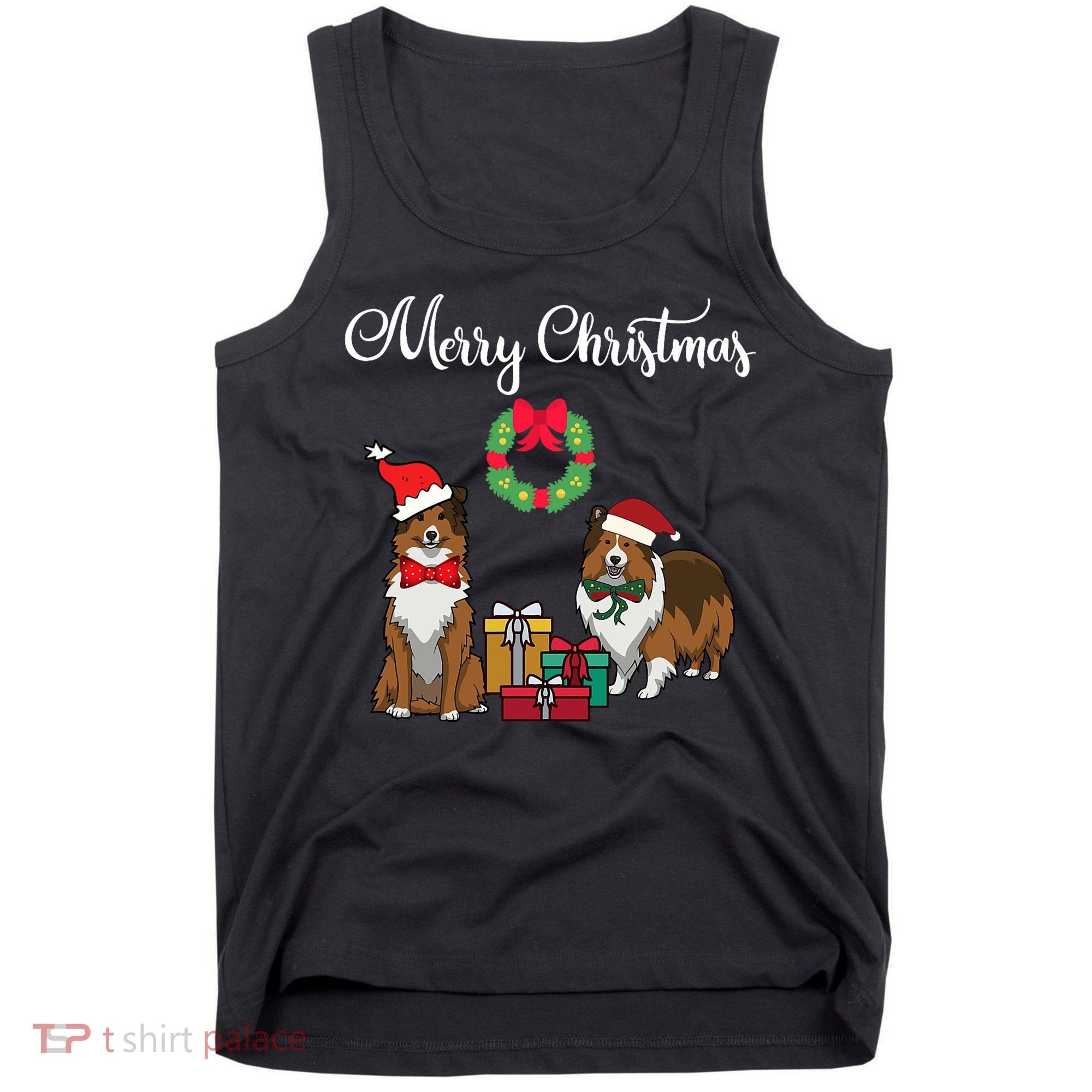 Adorable Shelties Merry Christmas Sheltie Mom Gift Tank Top