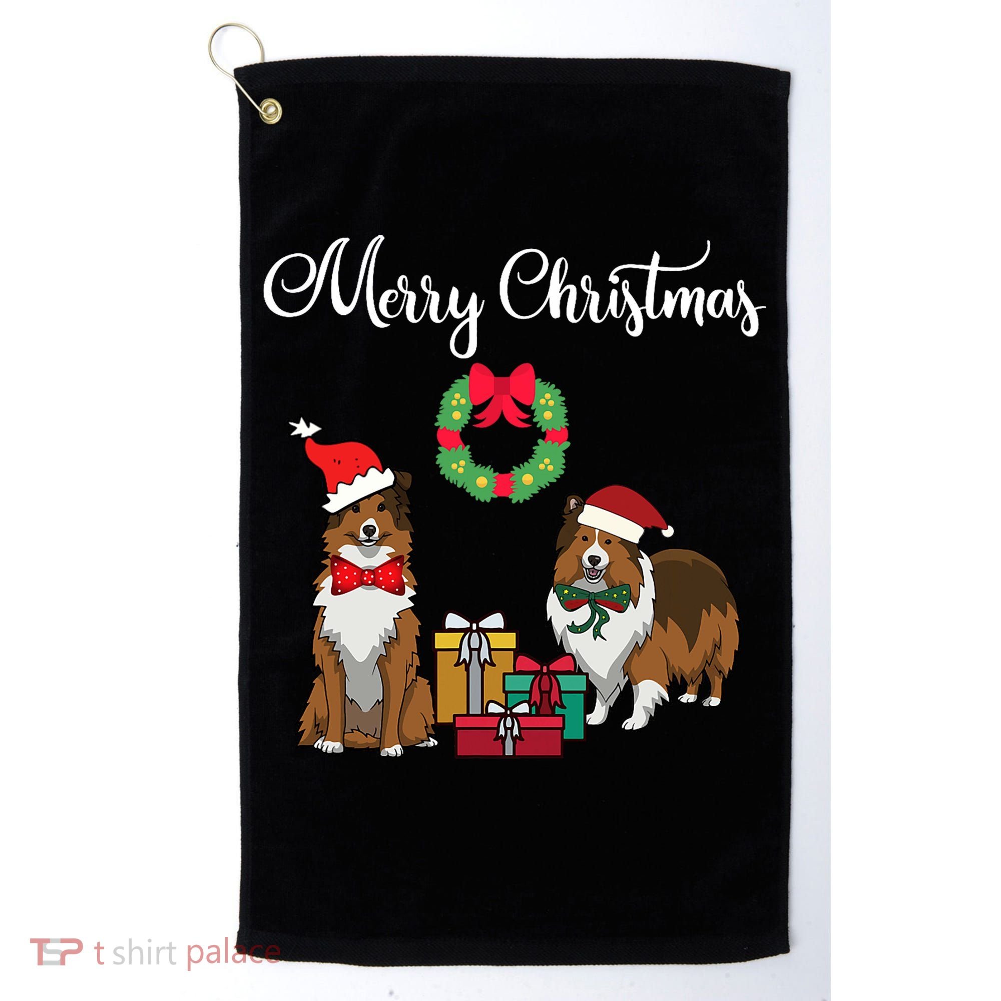 Adorable Shelties Merry Christmas Sheltie Mom Gift Golf Towel