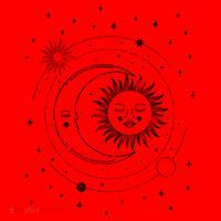 Alchemy Sun Moon Astrology Gift Santa Hat thumb 1