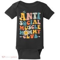 Anti Social Muscle Mommy Club Baby Bodysuit thumb 0