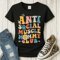 Anti Social Muscle Mommy Club Women's T-Shirt thumb 3