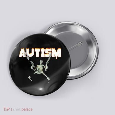 Autism Skeleton Meme Button