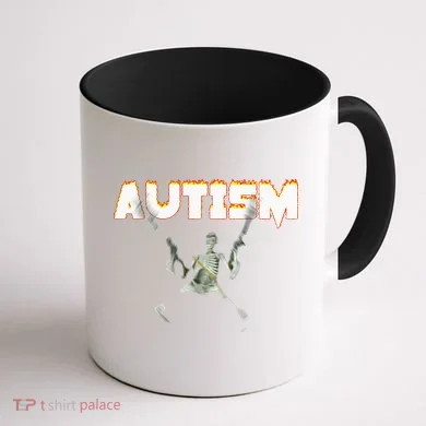 Autism Skeleton Meme Coffee Mug back