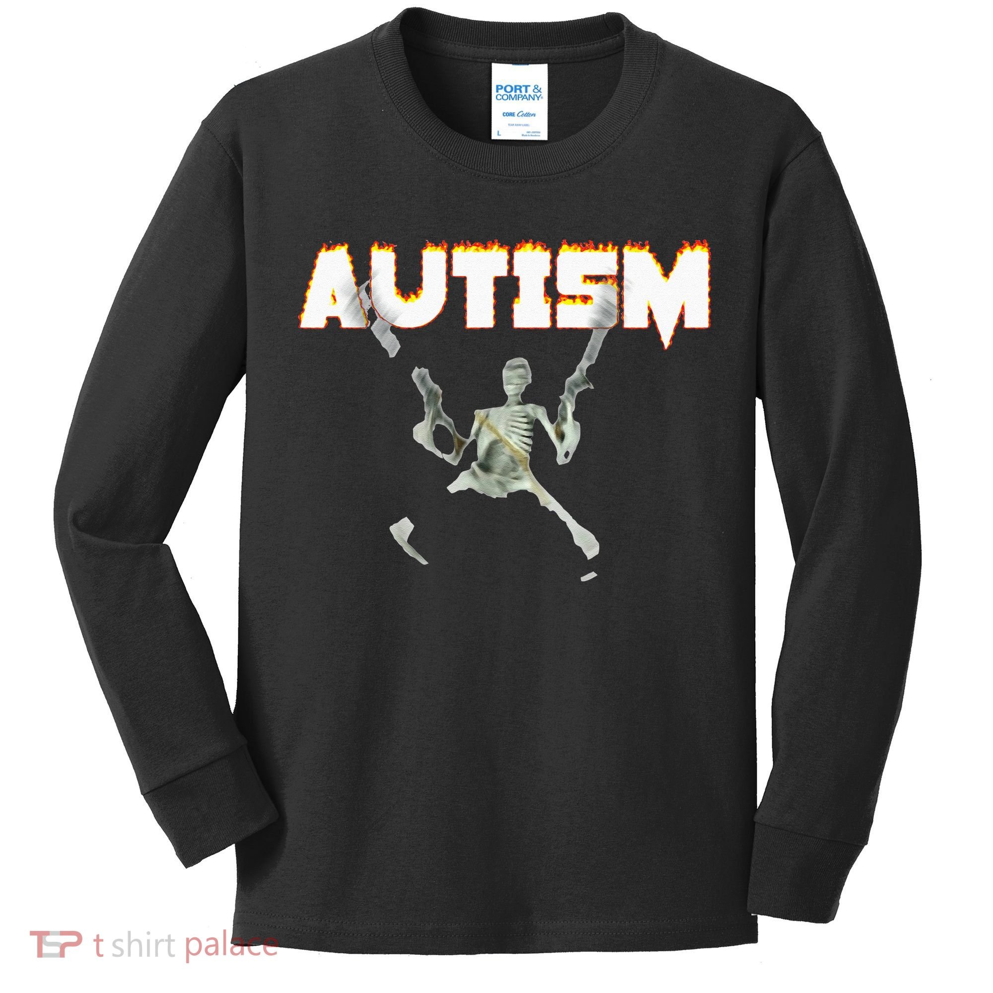 Autism Skeleton Meme Kids Long Sleeve Shirt