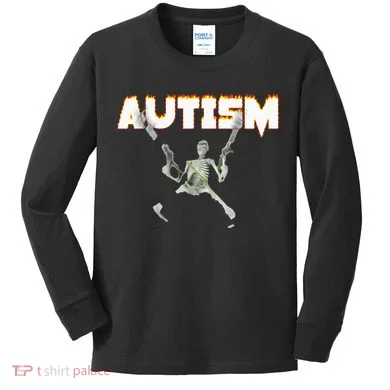 Autism Skeleton Meme Kids Long Sleeve Shirt
