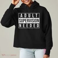 Adult Supervision Needed Funny Gift Ladies Heavyweight Boxy Pullover Hoodie thumb 0