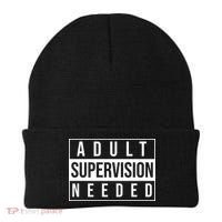 Adult Supervision Needed Funny Gift Beanie thumb 0