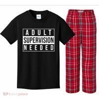 Adult Supervision Needed Funny Gift Kids Plaid Pajama Set thumb 0