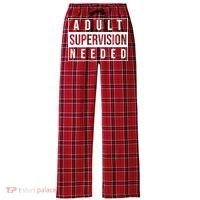 Adult Supervision Needed Funny Gift Women's Flannel Plaid Pajama Pants thumb 0
