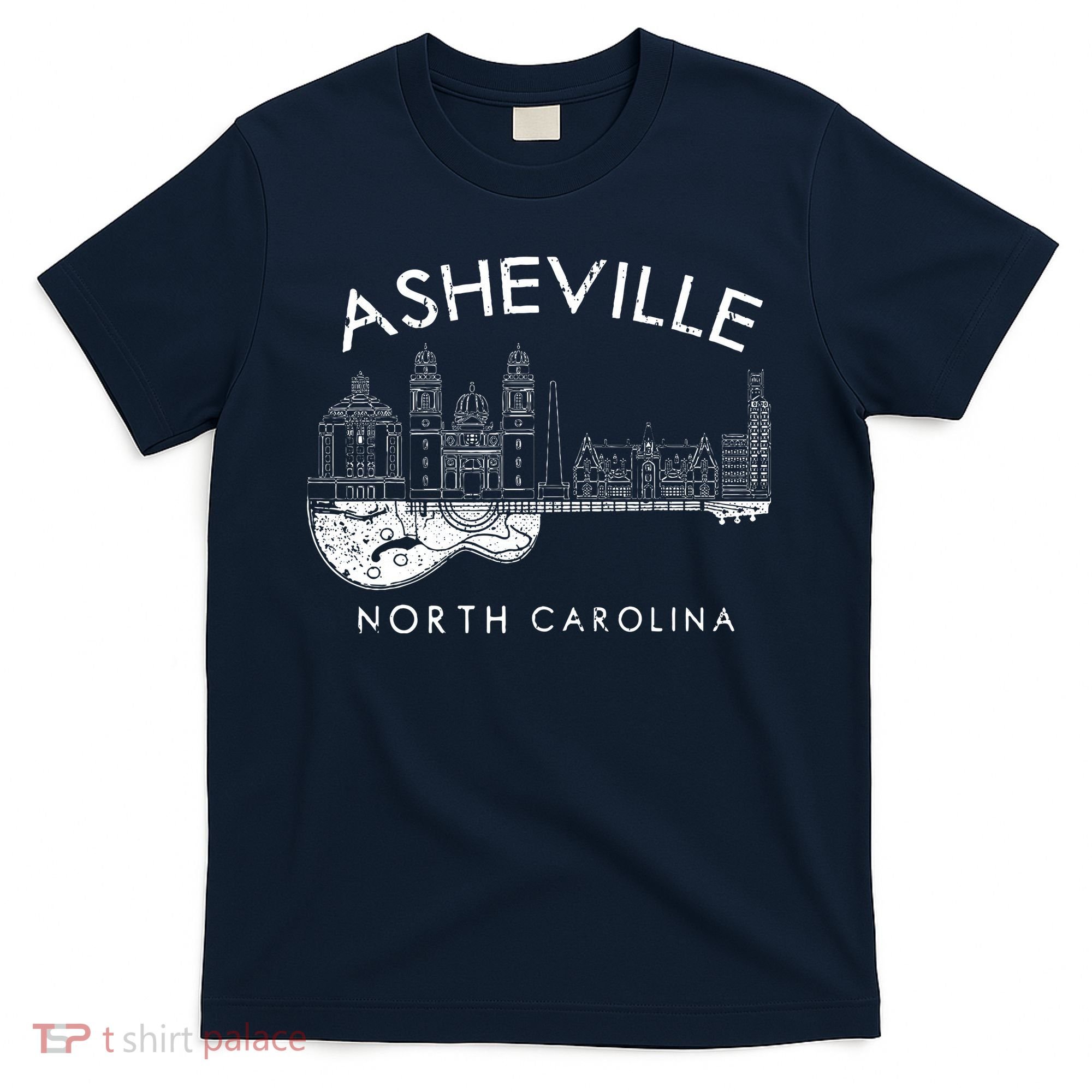 Asheville Souvenir North Carolina Lover Music Guitar T-Shirt