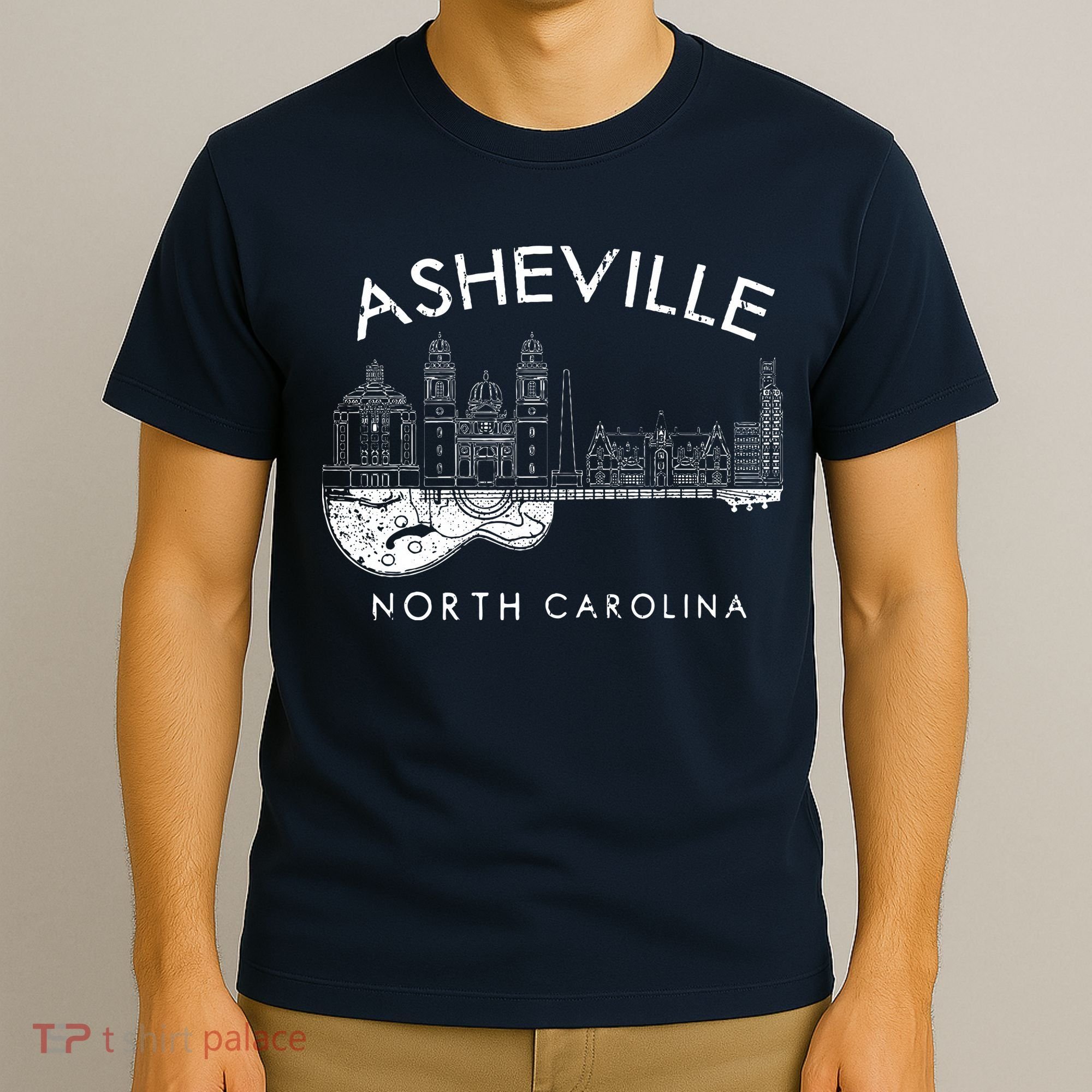 Asheville Souvenir North Carolina Lover Music Guitar T-Shirt