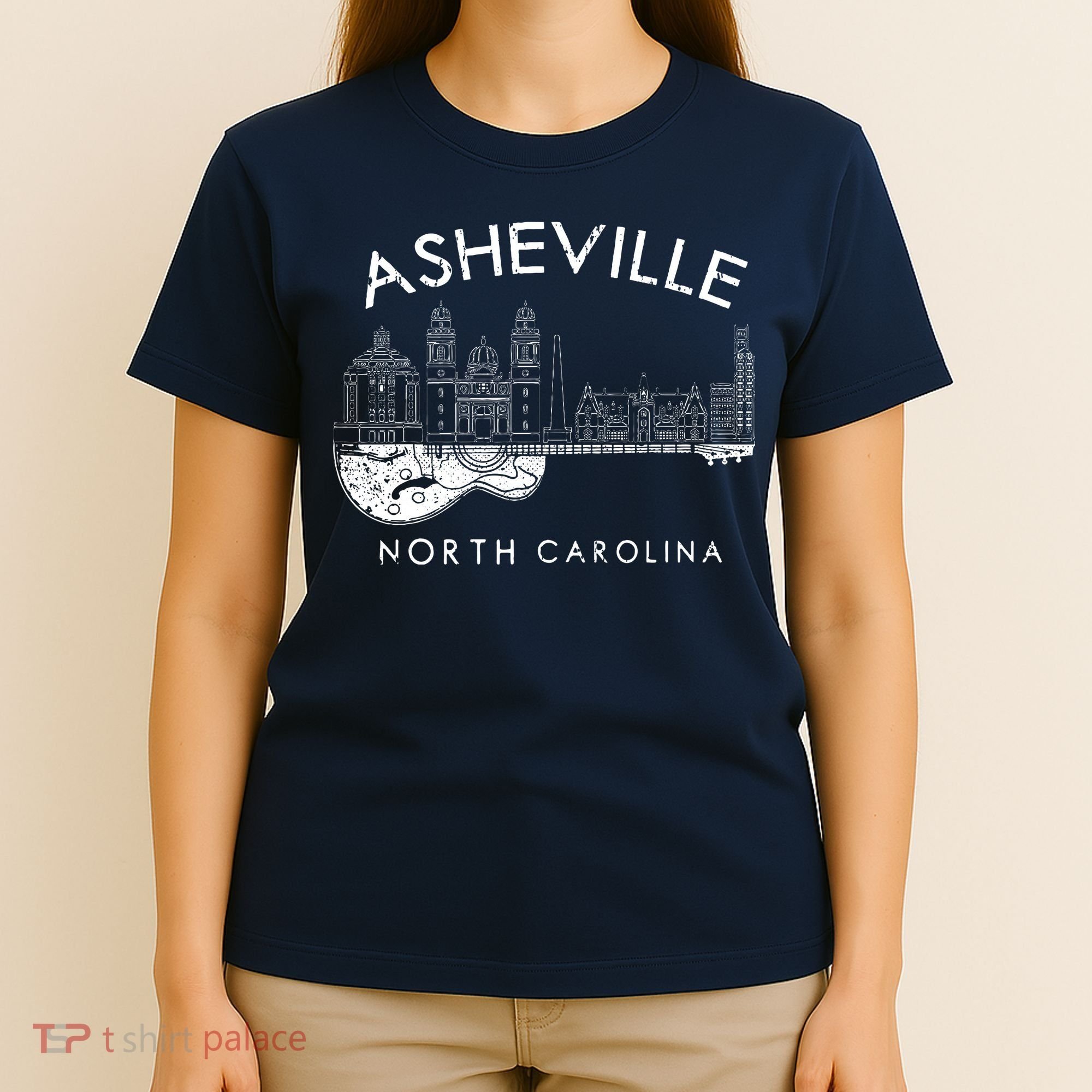 Asheville Souvenir North Carolina Lover Music Guitar T-Shirt