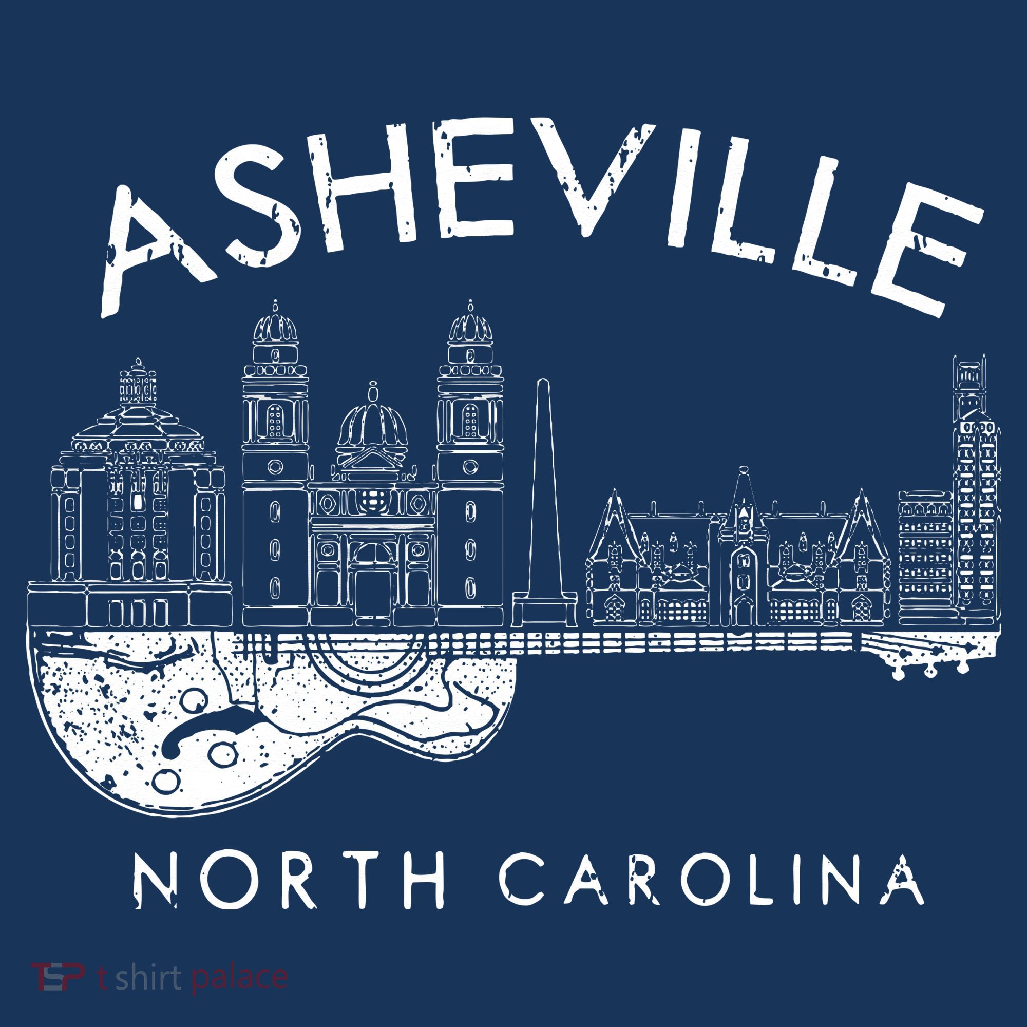 Asheville Souvenir North Carolina Lover Music Guitar T-Shirt
