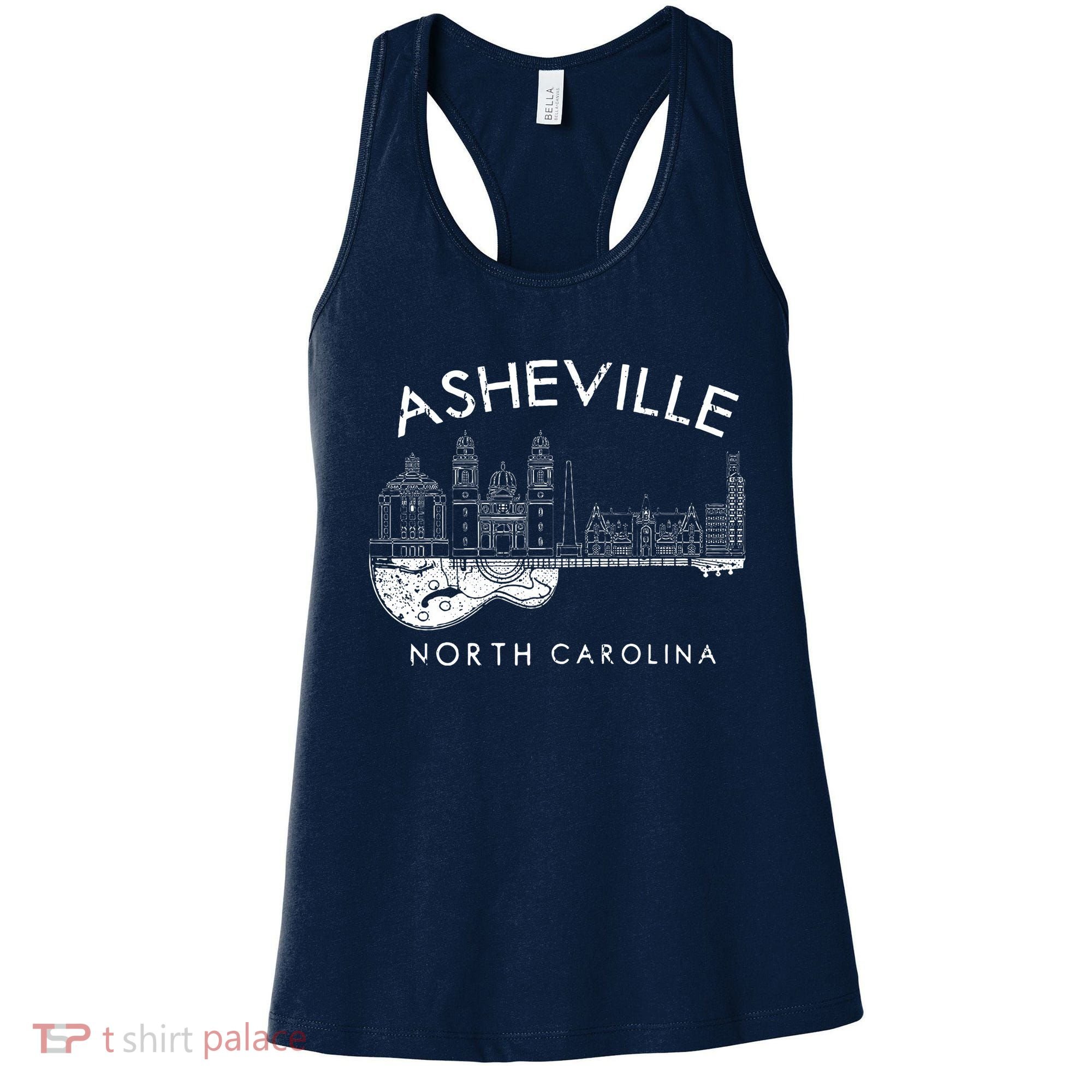Asheville Souvenir North Carolina Lover Music Guitar Women's Tank Top
