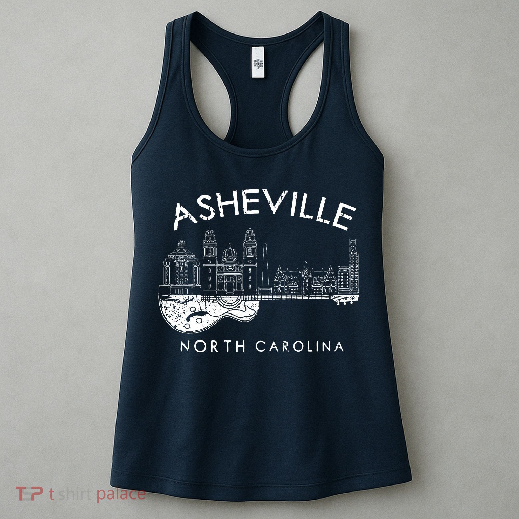 Asheville Souvenir North Carolina Lover Music Guitar Women's Tank Top