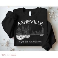 Asheville Souvenir North Carolina Lover Music Guitar Sweatshirt thumb 2