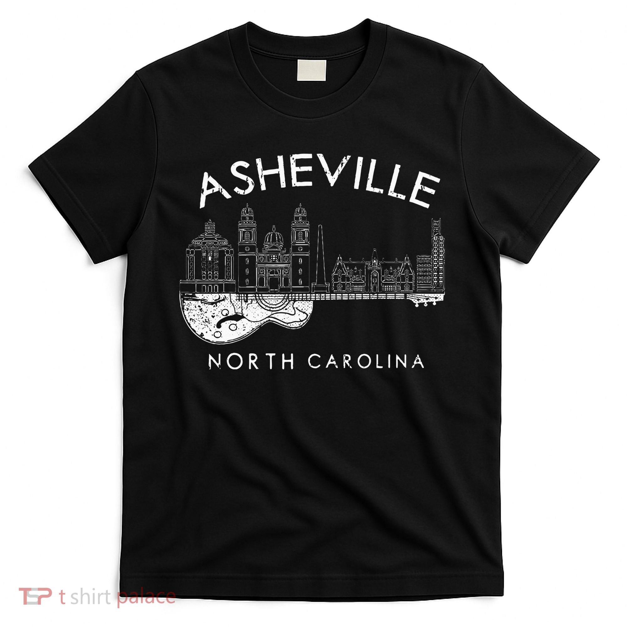 Asheville Souvenir North Carolina Lover Music Guitar T-Shirt
