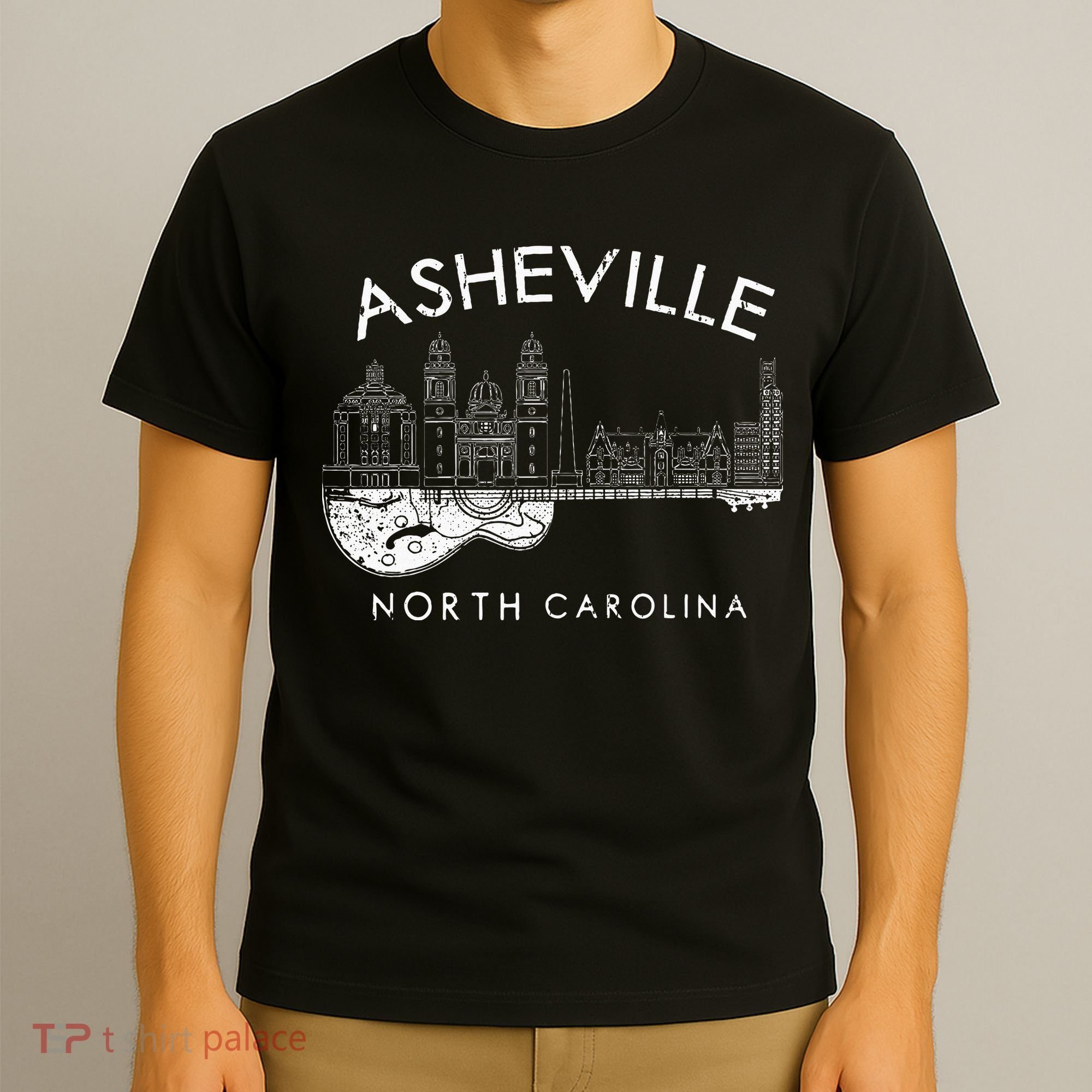Asheville Souvenir North Carolina Lover Music Guitar T-Shirt