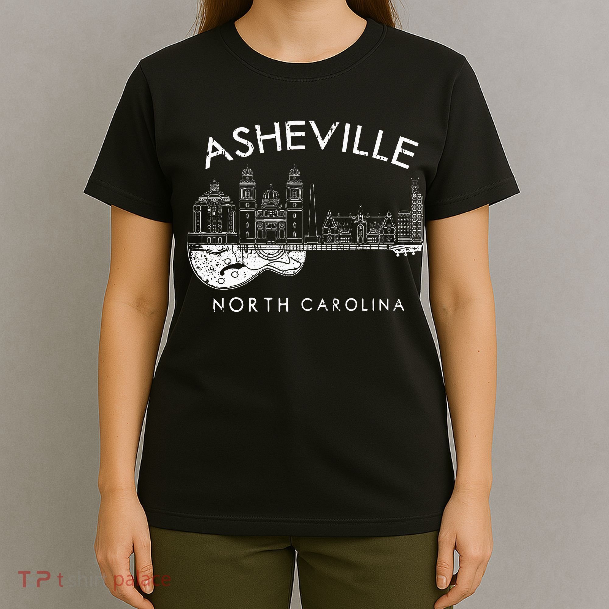 Asheville Souvenir North Carolina Lover Music Guitar T-Shirt
