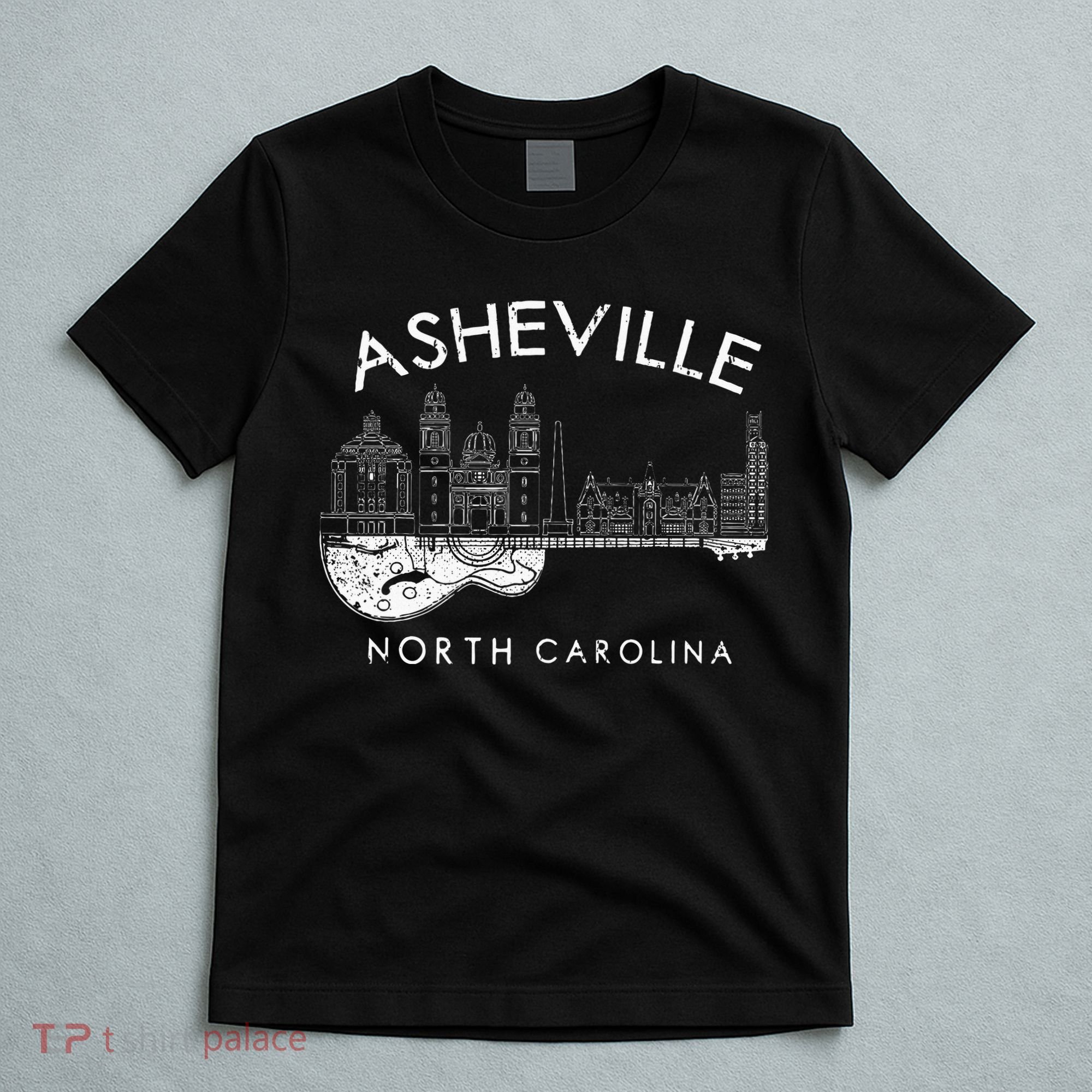 Asheville Souvenir North Carolina Lover Music Guitar T-Shirt
