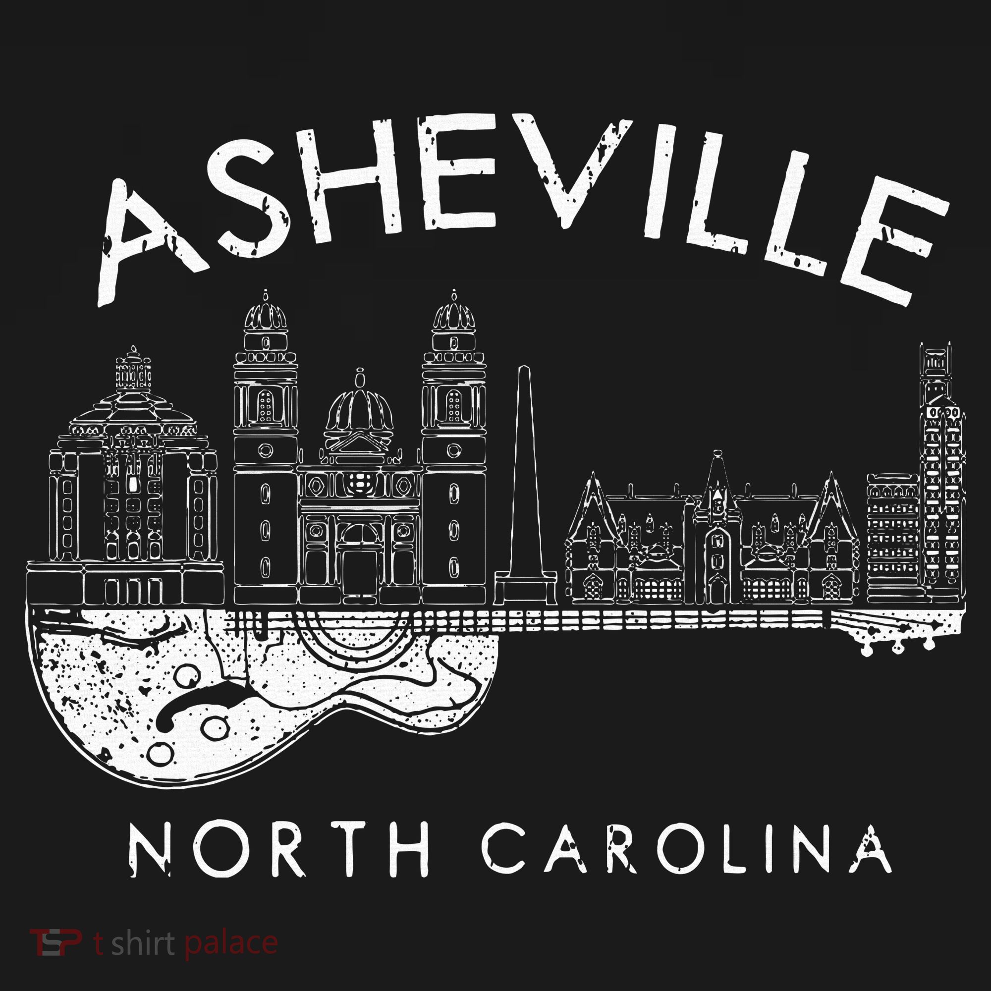 Asheville Souvenir North Carolina Lover Music Guitar Polo