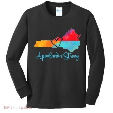 Appalachia Strong Nc Mountains Kids Long Sleeve Shirt