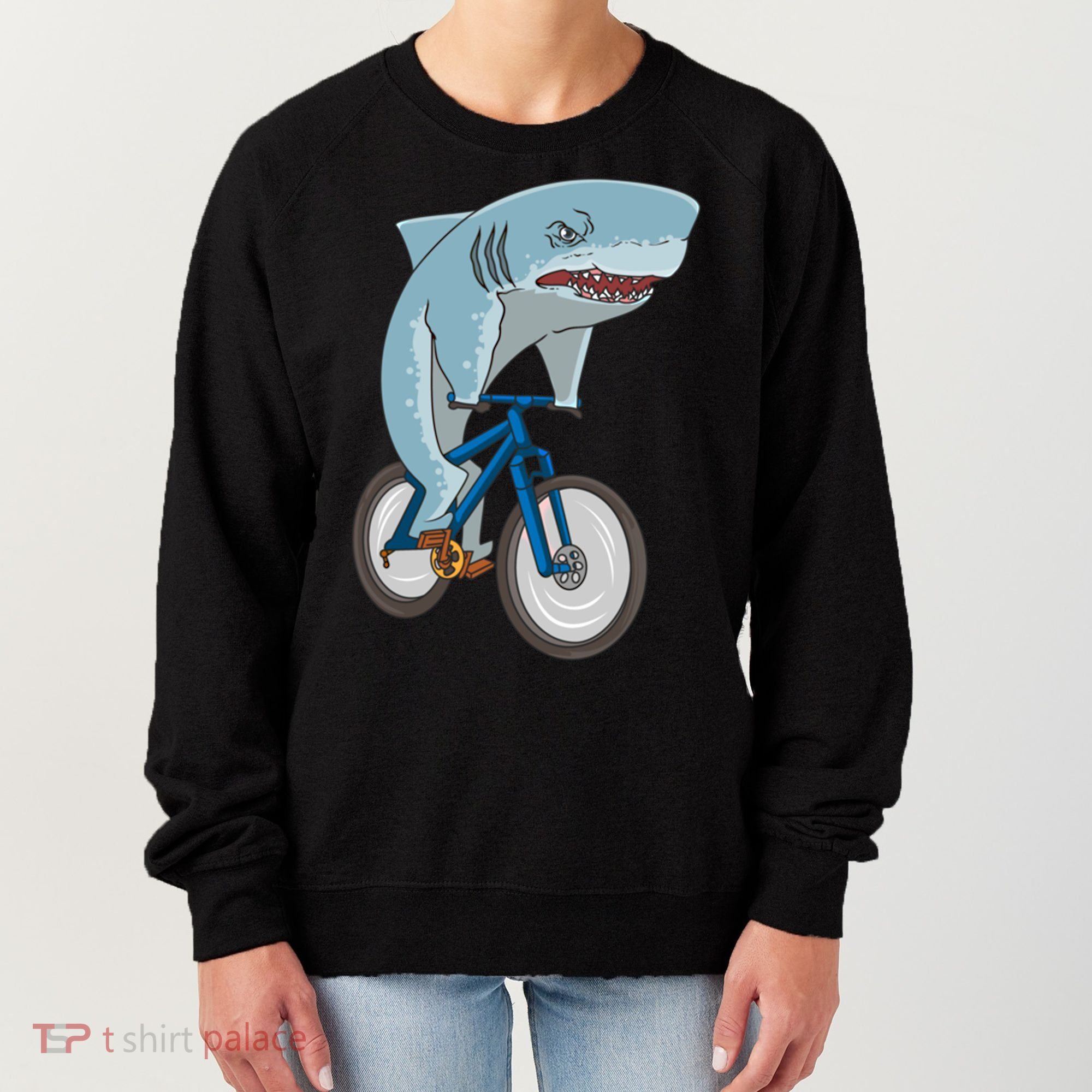 A Shark On A Bike Is A Fitness Beast Gift Women's Sweatshirt