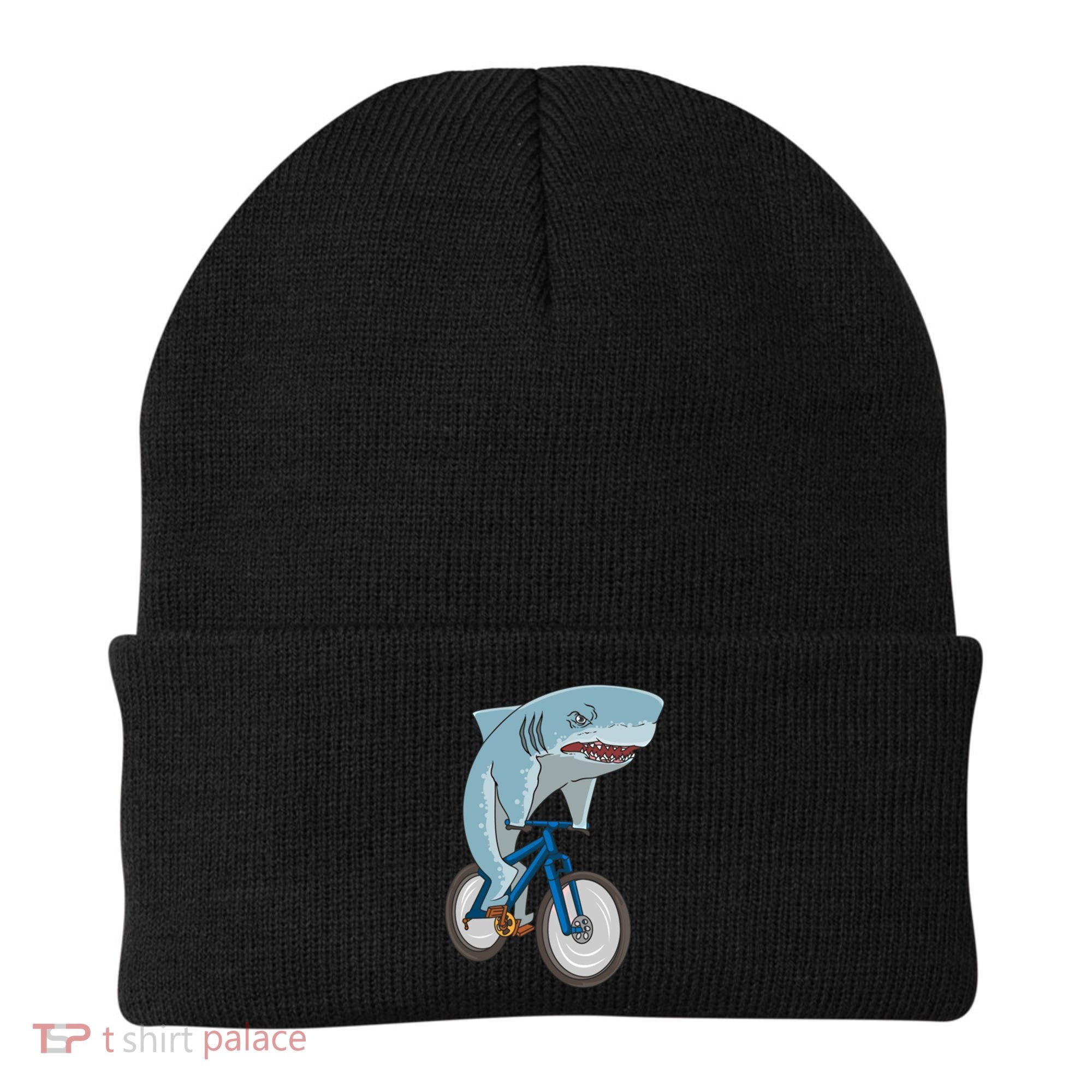 A Shark On A Bike Is A Fitness Beast Gift Beanie