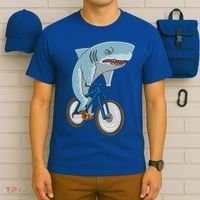 A Shark On A Bike Is A Fitness Beast Gift T-Shirt thumb 6