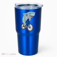 A Shark On A Bike Is A Fitness Beast Gift Tumbler thumb 0