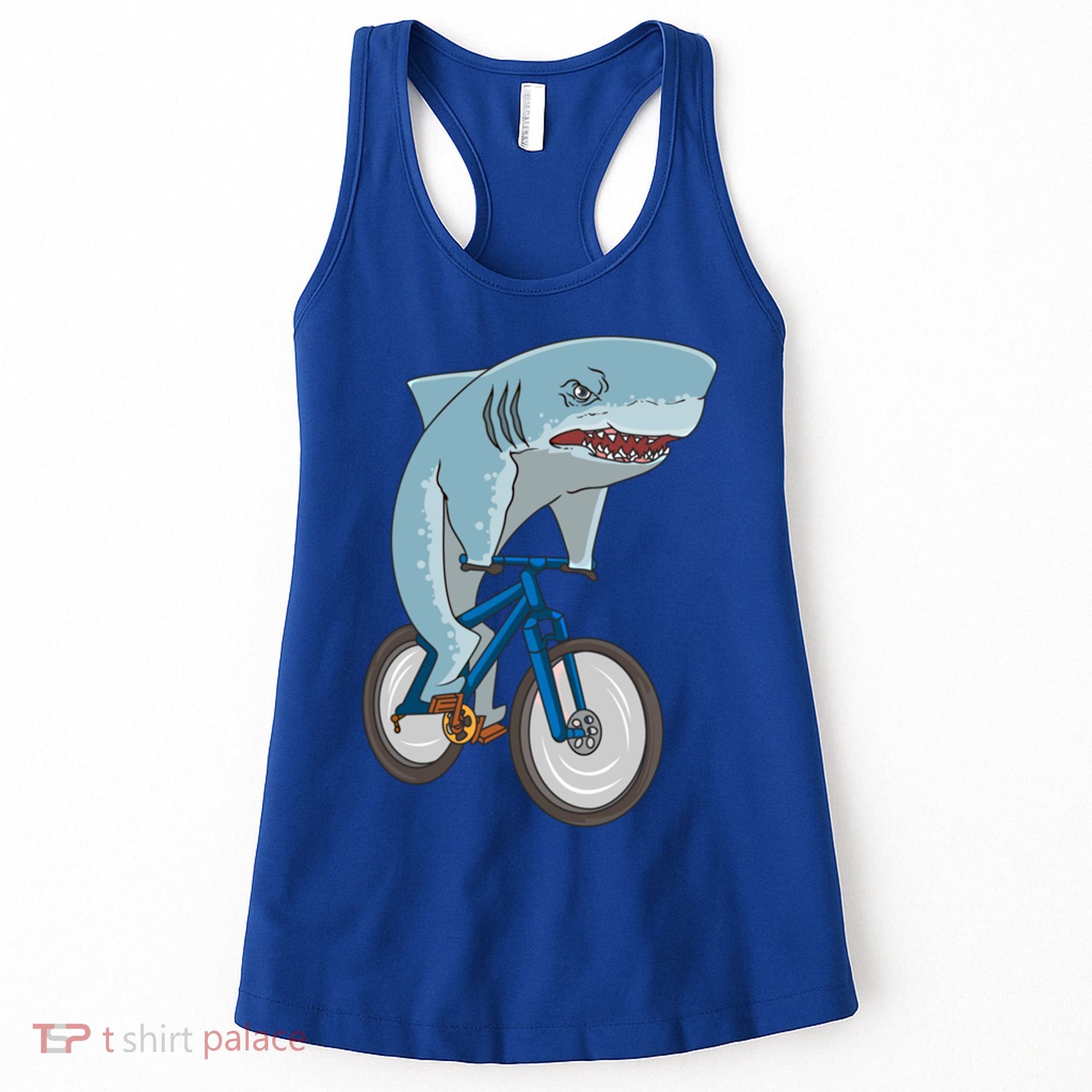 A Shark On A Bike Is A Fitness Beast Gift Women's Tank Top