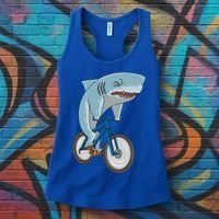 A Shark On A Bike Is A Fitness Beast Gift Women's Tank Top thumb 3