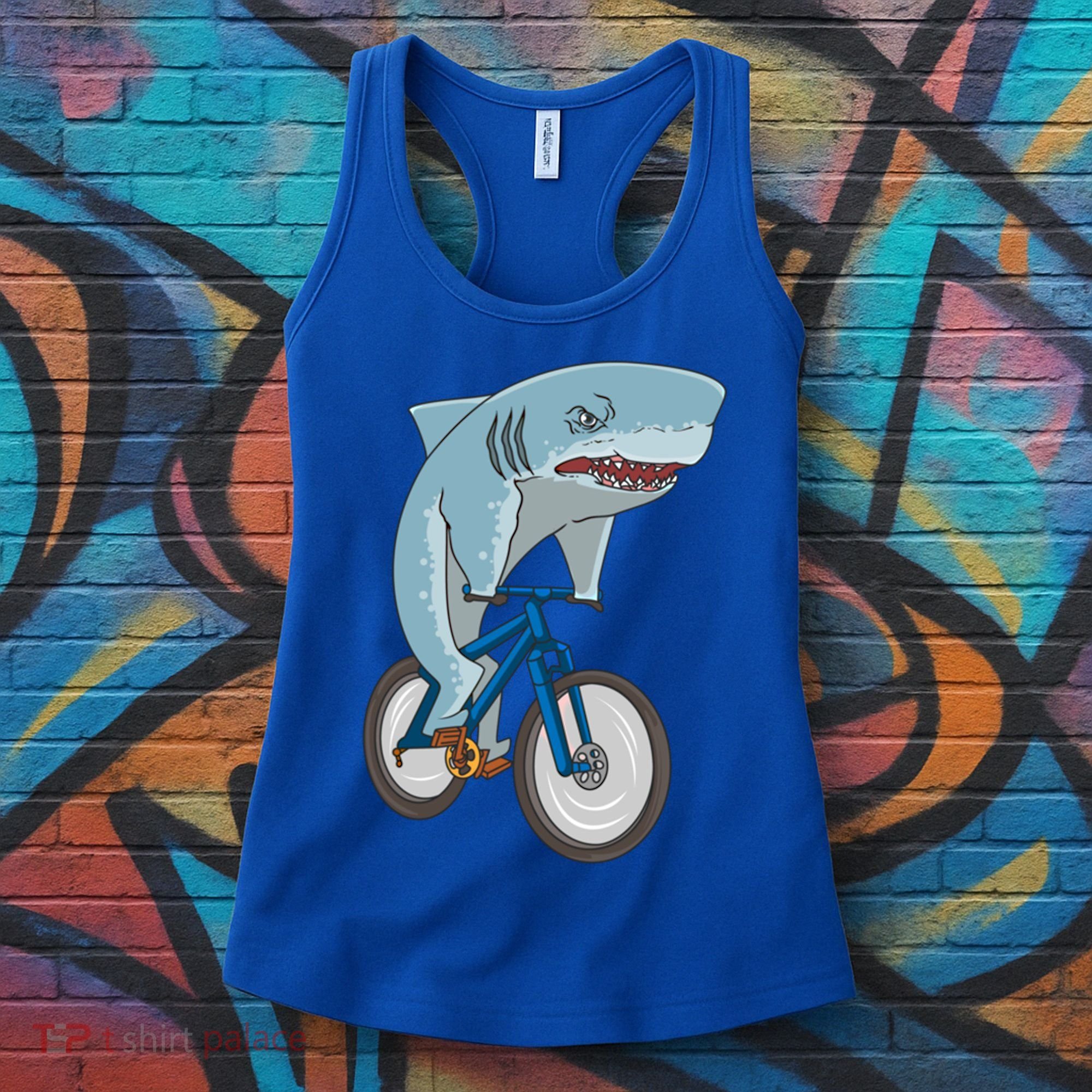 A Shark On A Bike Is A Fitness Beast Gift Women's Tank Top