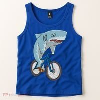 A Shark On A Bike Is A Fitness Beast Gift Tank Top thumb 2
