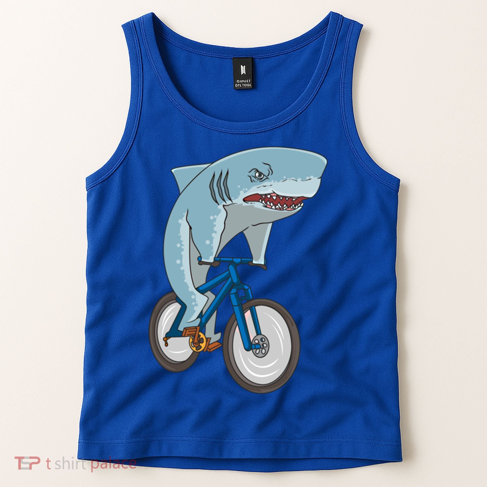 A Shark On A Bike Is A Fitness Beast Gift Tank Top