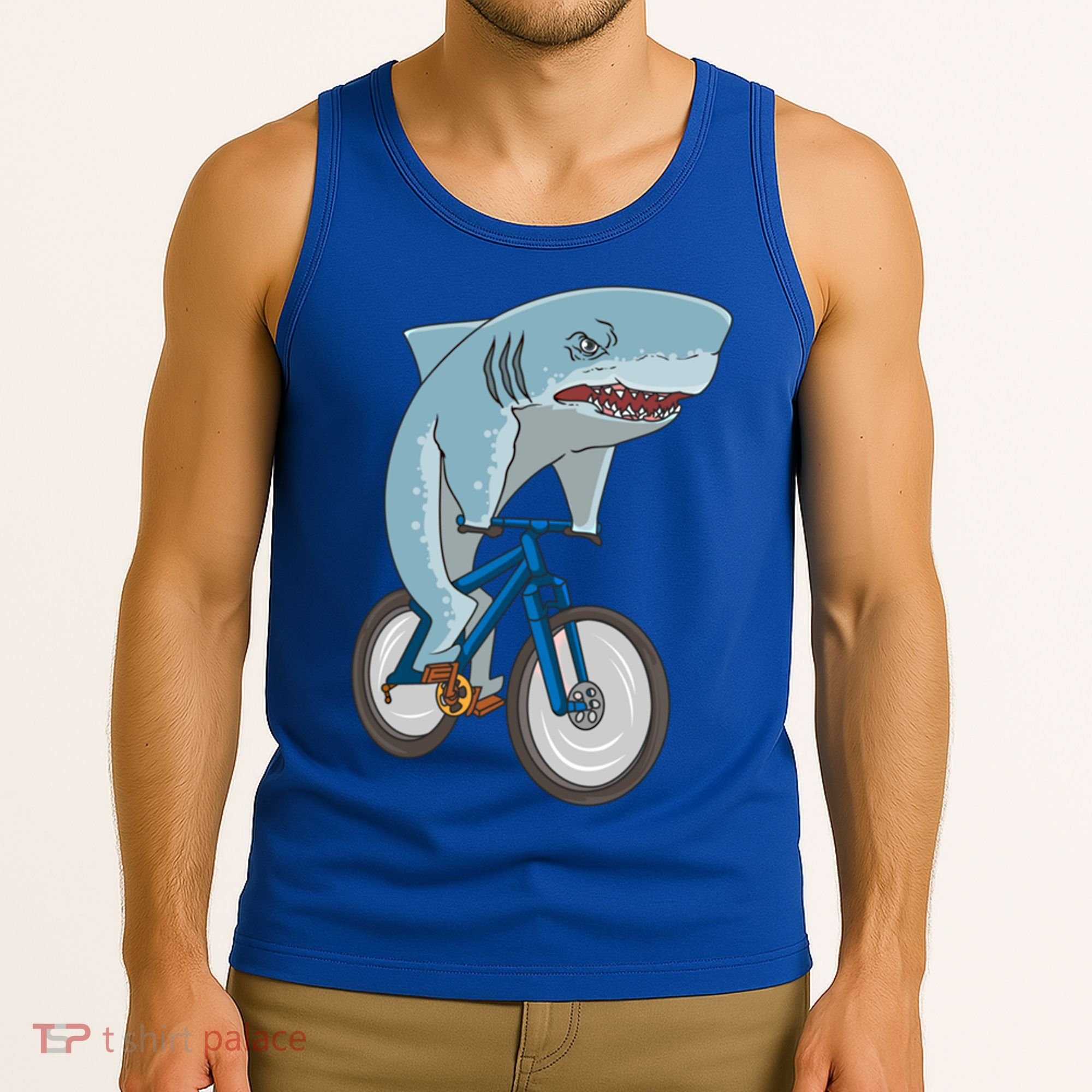 A Shark On A Bike Is A Fitness Beast Gift Tank Top