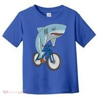 A Shark On A Bike Is A Fitness Beast Gift Toddler T-Shirt thumb 0