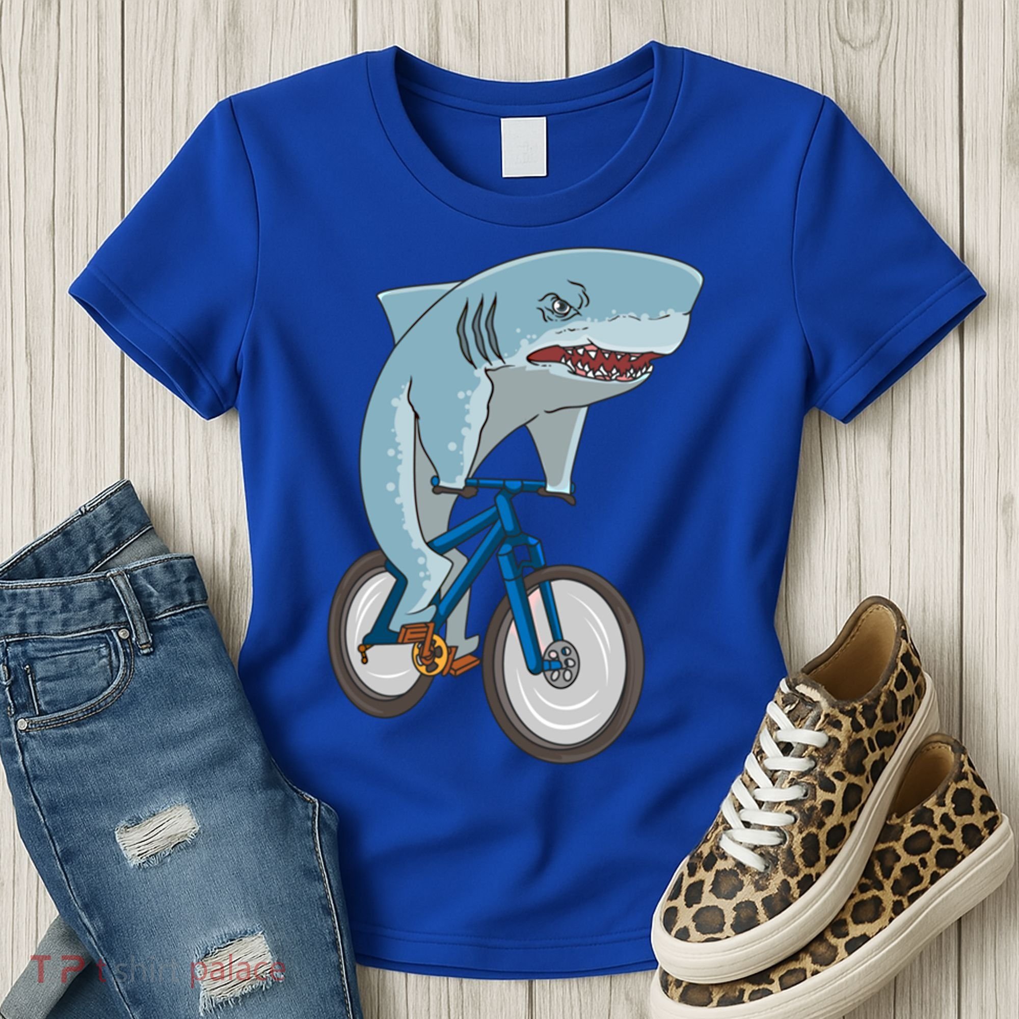 A Shark On A Bike Is A Fitness Beast Gift Women's T-Shirt