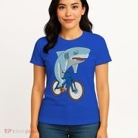 A Shark On A Bike Is A Fitness Beast Gift Women's T-Shirt thumb 4